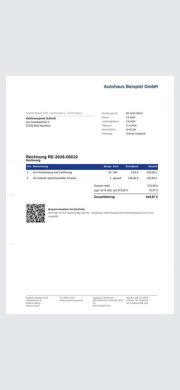 Rechnung mit Ihrem Briefpapier – als ZUGFeRD-PDF mit E-⁠Rechnung
