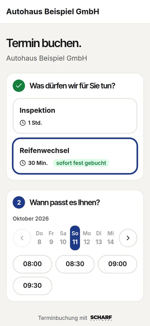 Online-Buchung für Ihre Kunden – auch auf Ihrer Webseite